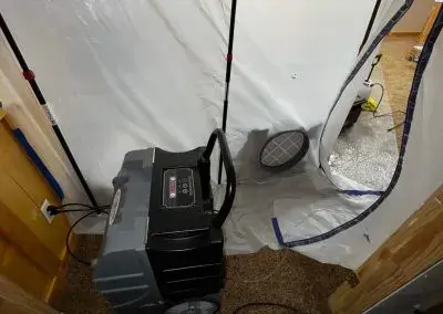 Mold remediation — containment and removal in progress