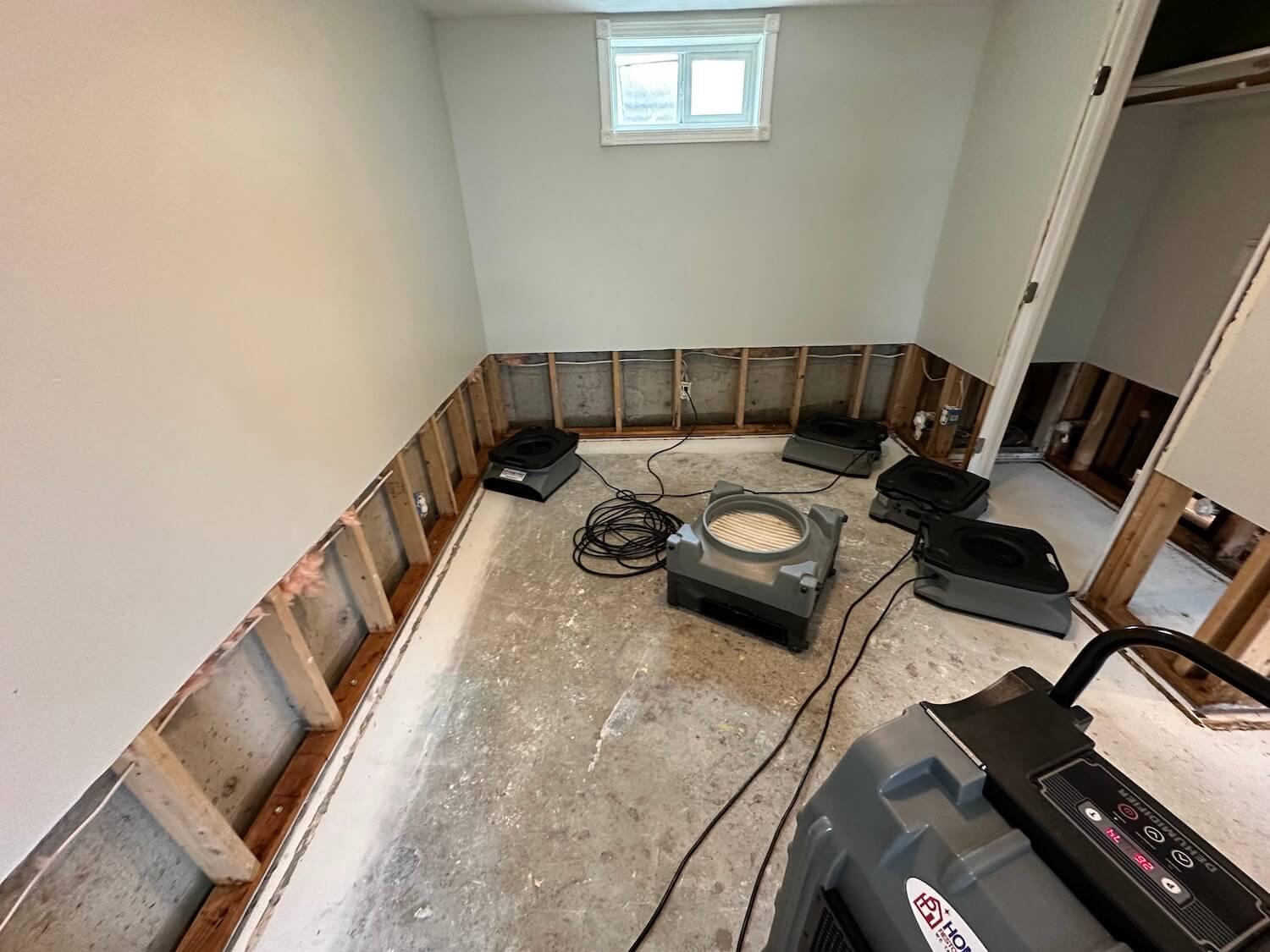 Structural drying after firefighting water damage